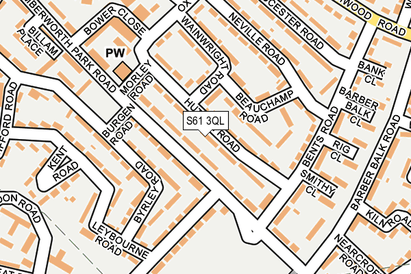 S61 3QL map - OS OpenMap – Local (Ordnance Survey)