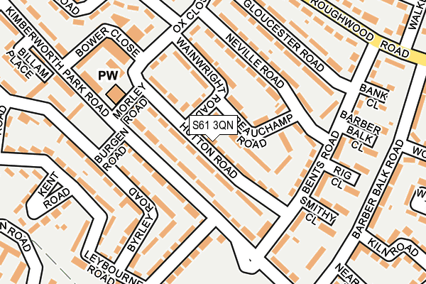 S61 3QN map - OS OpenMap – Local (Ordnance Survey)