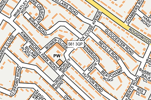 S61 3QP map - OS OpenMap – Local (Ordnance Survey)