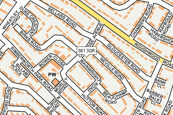 S61 3QR map - OS OpenMap – Local (Ordnance Survey)
