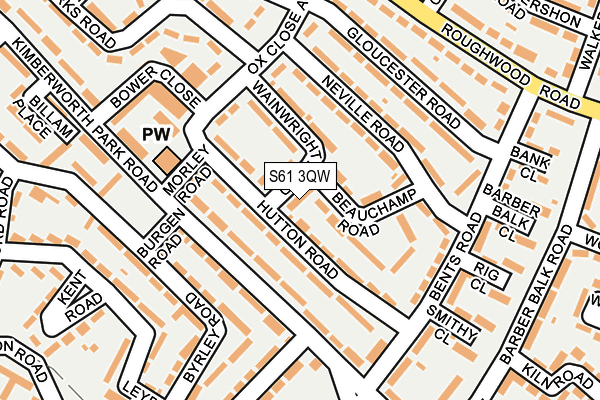 S61 3QW map - OS OpenMap – Local (Ordnance Survey)