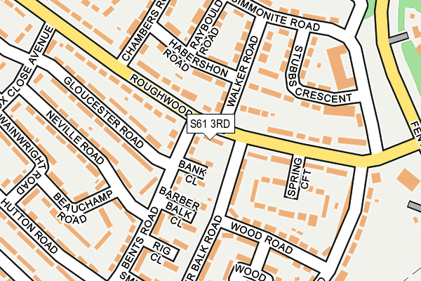 S61 3RD map - OS OpenMap – Local (Ordnance Survey)