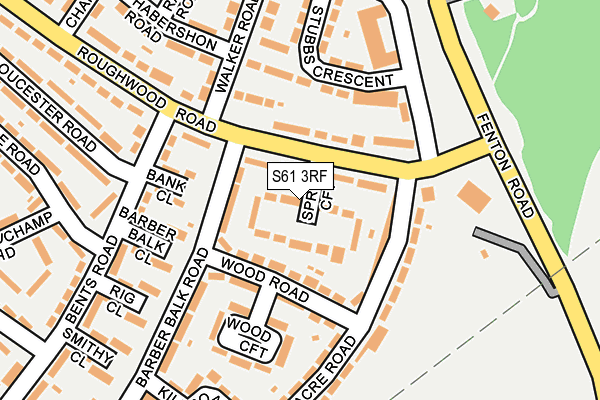 S61 3RF map - OS OpenMap – Local (Ordnance Survey)