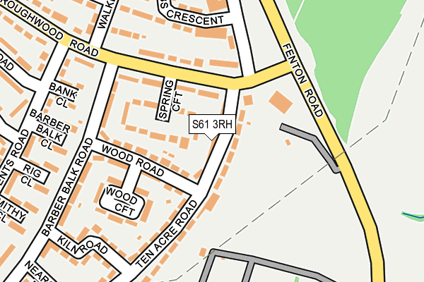 S61 3RH map - OS OpenMap – Local (Ordnance Survey)