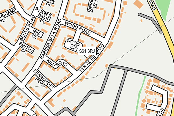 S61 3RJ map - OS OpenMap – Local (Ordnance Survey)