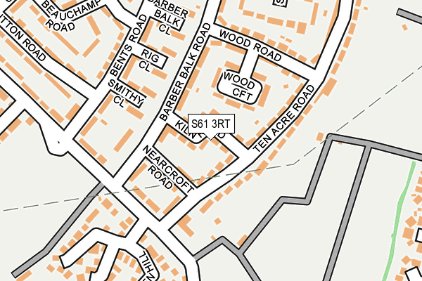 S61 3RT map - OS OpenMap – Local (Ordnance Survey)