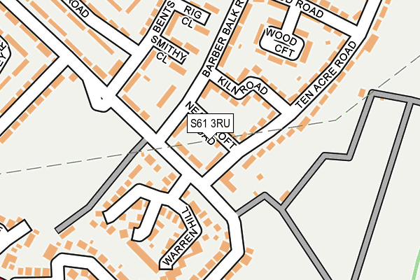 S61 3RU map - OS OpenMap – Local (Ordnance Survey)