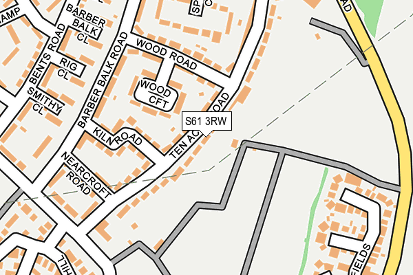 S61 3RW map - OS OpenMap – Local (Ordnance Survey)