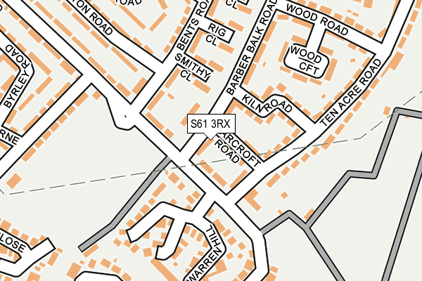 S61 3RX map - OS OpenMap – Local (Ordnance Survey)