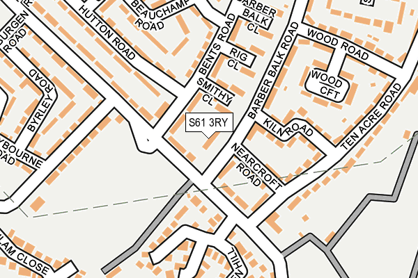 S61 3RY map - OS OpenMap – Local (Ordnance Survey)