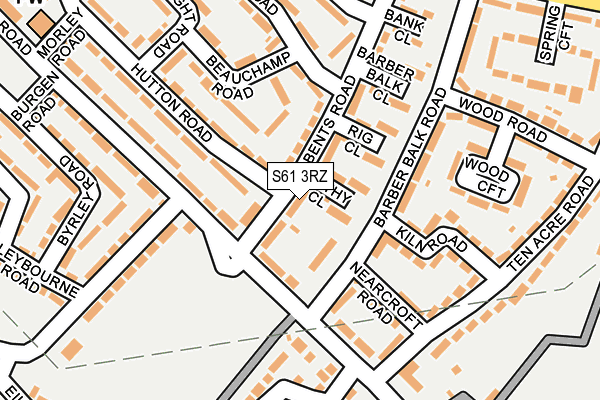 S61 3RZ map - OS OpenMap – Local (Ordnance Survey)