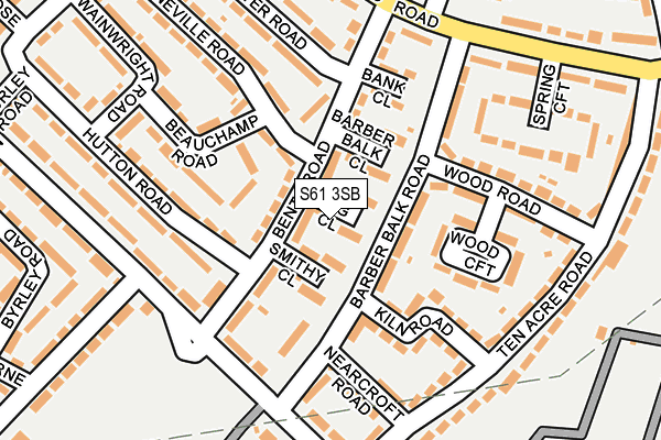 S61 3SB map - OS OpenMap – Local (Ordnance Survey)