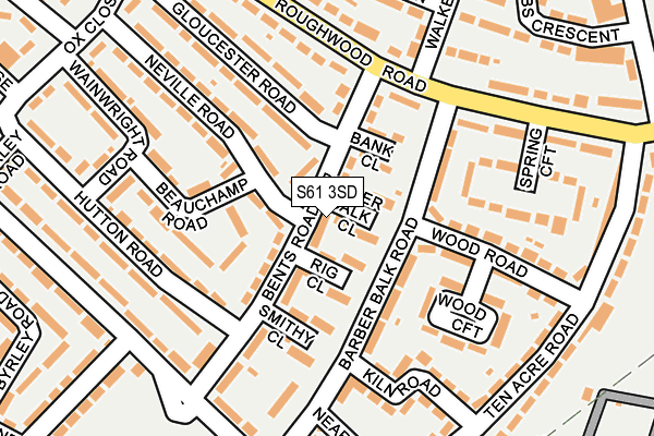 S61 3SD map - OS OpenMap – Local (Ordnance Survey)