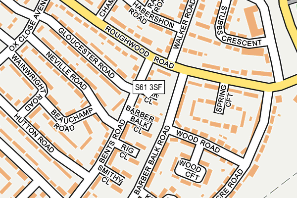 S61 3SF map - OS OpenMap – Local (Ordnance Survey)