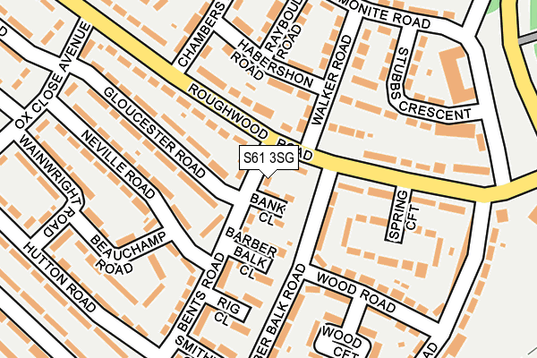 S61 3SG map - OS OpenMap – Local (Ordnance Survey)