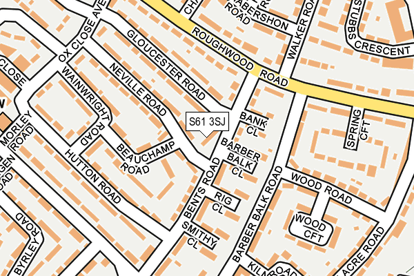 S61 3SJ map - OS OpenMap – Local (Ordnance Survey)