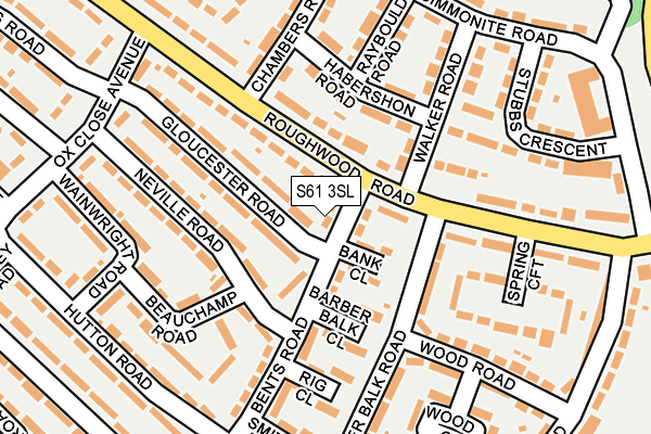 S61 3SL map - OS OpenMap – Local (Ordnance Survey)