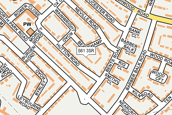 S61 3SR map - OS OpenMap – Local (Ordnance Survey)