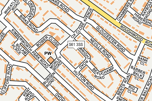 S61 3SS map - OS OpenMap – Local (Ordnance Survey)