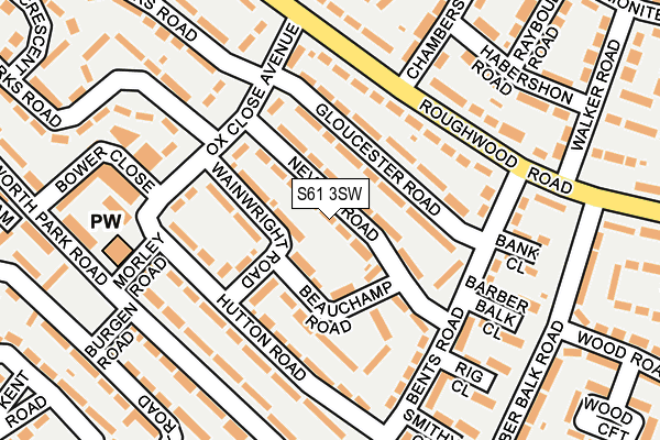 S61 3SW map - OS OpenMap – Local (Ordnance Survey)