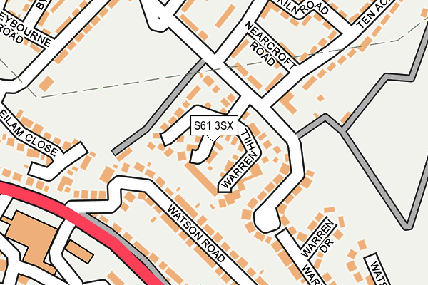 S61 3SX map - OS OpenMap – Local (Ordnance Survey)