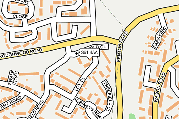 S61 4AA map - OS OpenMap – Local (Ordnance Survey)