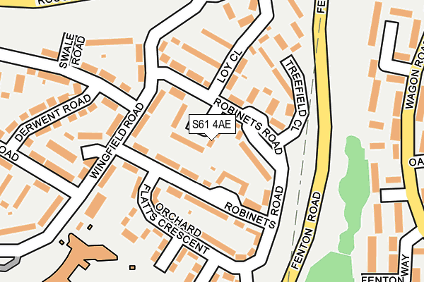 S61 4AE map - OS OpenMap – Local (Ordnance Survey)