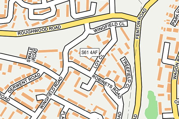 S61 4AF map - OS OpenMap – Local (Ordnance Survey)