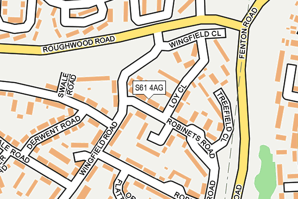 S61 4AG map - OS OpenMap – Local (Ordnance Survey)