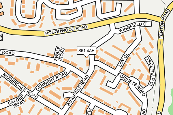S61 4AH map - OS OpenMap – Local (Ordnance Survey)