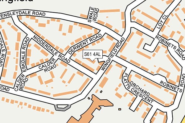S61 4AL map - OS OpenMap – Local (Ordnance Survey)
