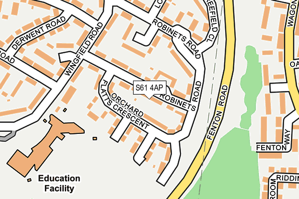 S61 4AP map - OS OpenMap – Local (Ordnance Survey)