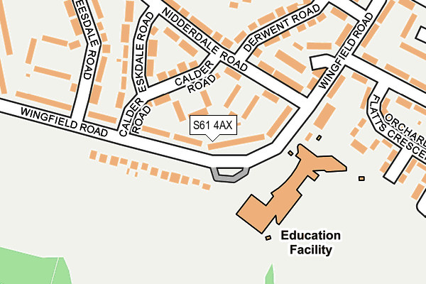 S61 4AX map - OS OpenMap – Local (Ordnance Survey)
