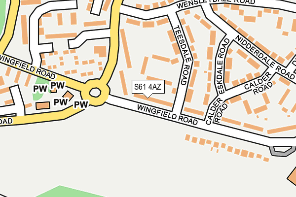 S61 4AZ map - OS OpenMap – Local (Ordnance Survey)