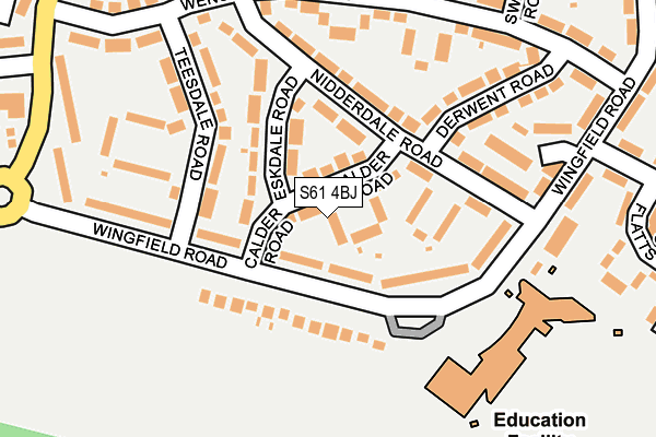 S61 4BJ map - OS OpenMap – Local (Ordnance Survey)