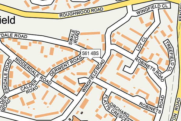 S61 4BS map - OS OpenMap – Local (Ordnance Survey)