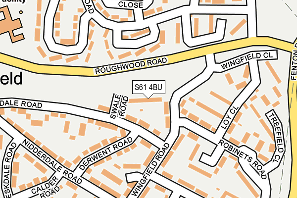 S61 4BU map - OS OpenMap – Local (Ordnance Survey)