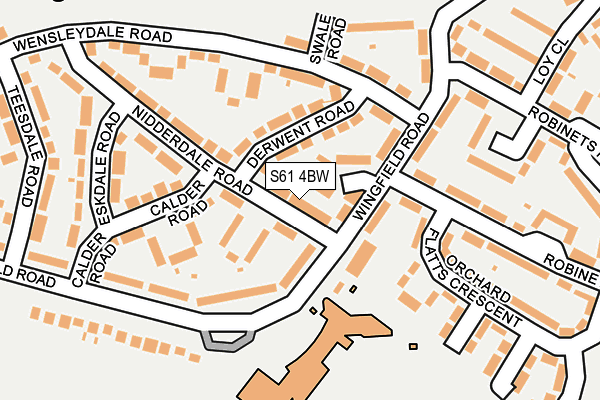 S61 4BW map - OS OpenMap – Local (Ordnance Survey)