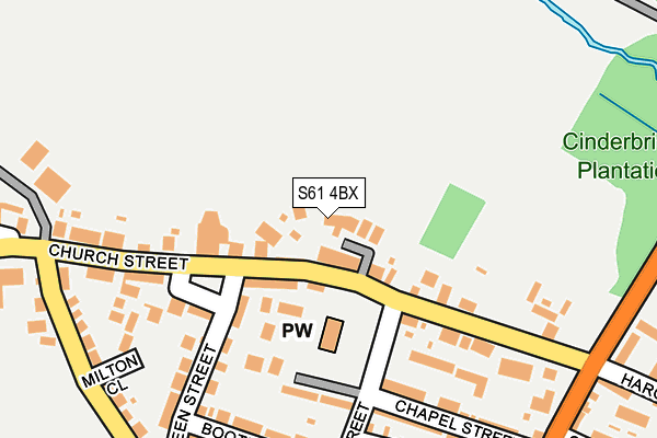 S61 4BX map - OS OpenMap – Local (Ordnance Survey)