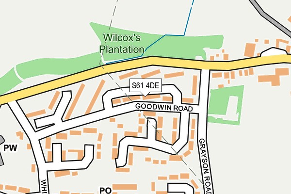 S61 4DE map - OS OpenMap – Local (Ordnance Survey)