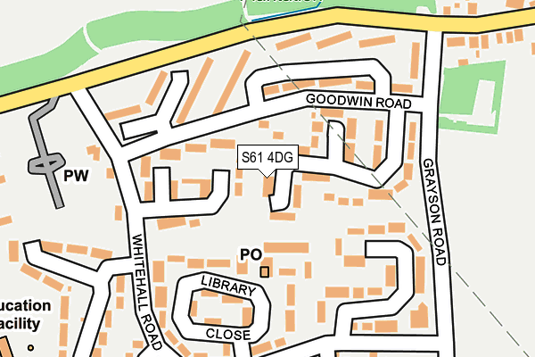 S61 4DG map - OS OpenMap – Local (Ordnance Survey)