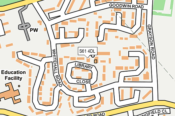 S61 4DL map - OS OpenMap – Local (Ordnance Survey)