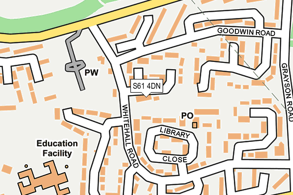 S61 4DN map - OS OpenMap – Local (Ordnance Survey)