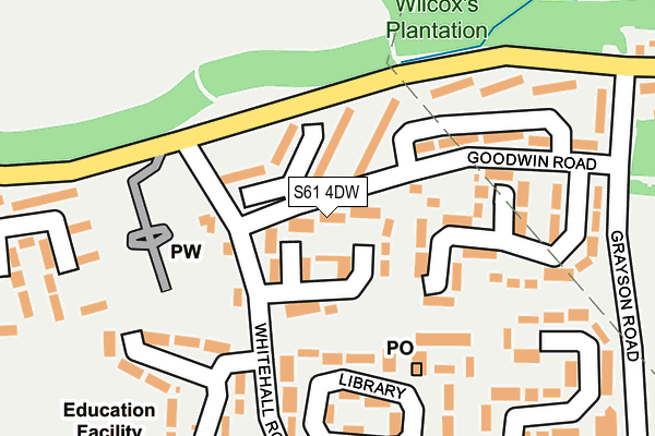 S61 4DW map - OS OpenMap – Local (Ordnance Survey)