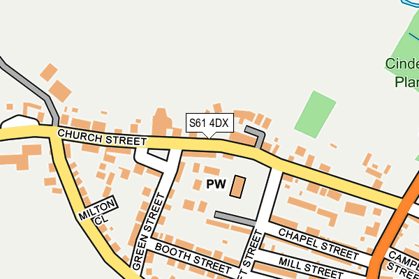 S61 4DX map - OS OpenMap – Local (Ordnance Survey)