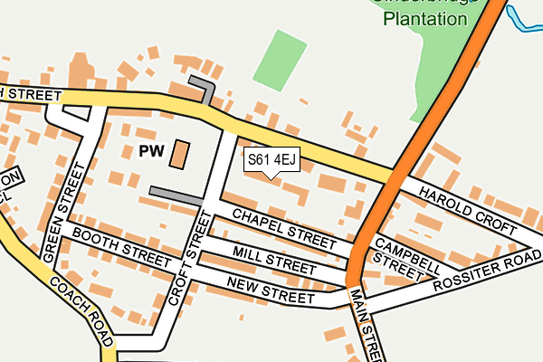 S61 4EJ map - OS OpenMap – Local (Ordnance Survey)