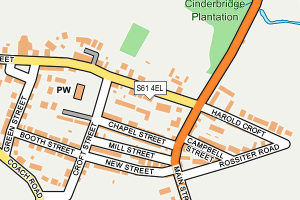 S61 4EL map - OS OpenMap – Local (Ordnance Survey)