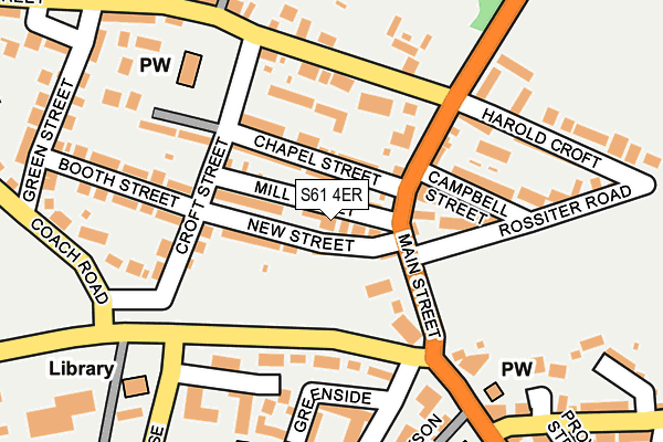 S61 4ER map - OS OpenMap – Local (Ordnance Survey)