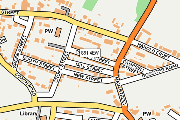 S61 4EW map - OS OpenMap – Local (Ordnance Survey)