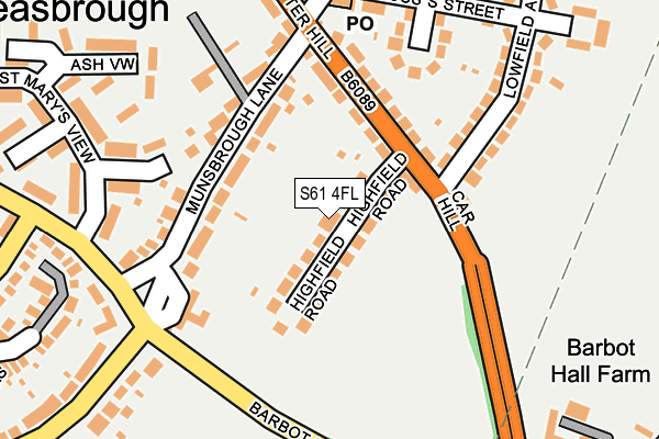 S61 4FL map - OS OpenMap – Local (Ordnance Survey)